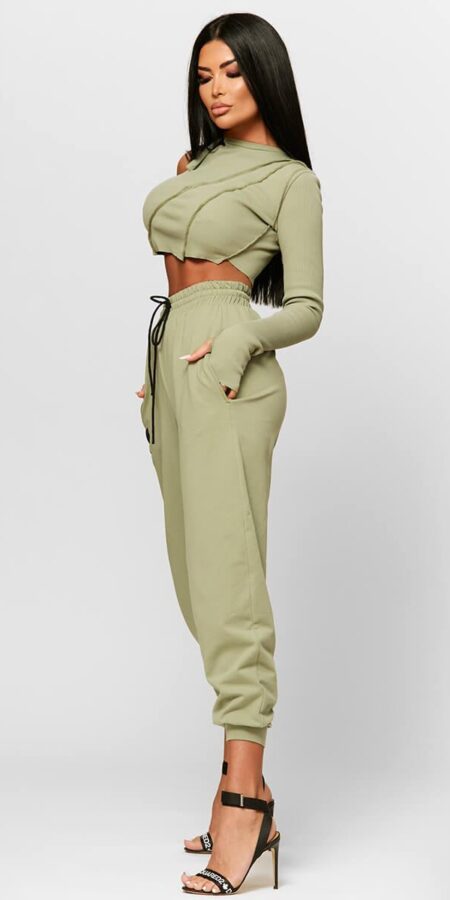 Casual sets with Asymmetric Blouse & Logo Track Trousers (NASTYA)