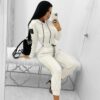 Two-Piece Sets Logo Print Hoodie & Track Trousers (KENDALL) White