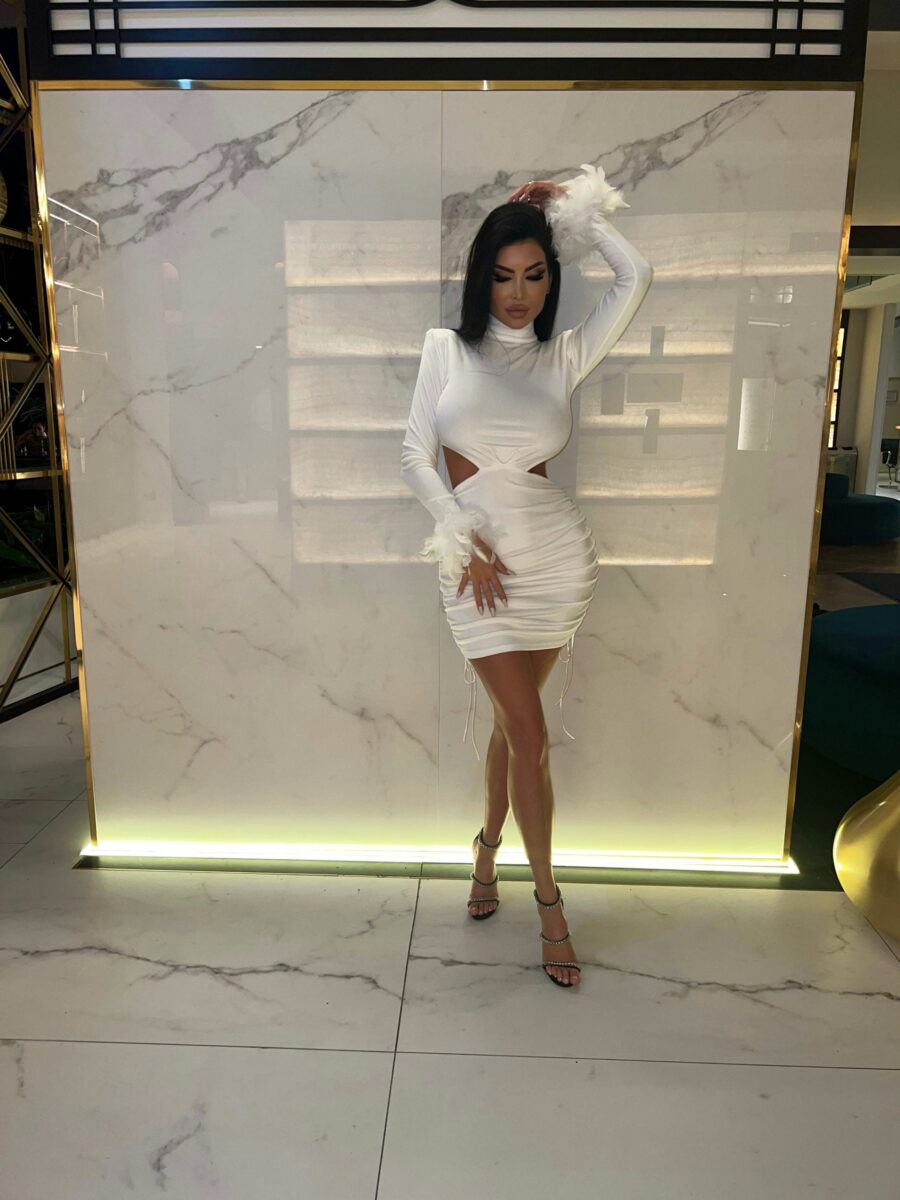 Rochie Snow alba (catifea) millionette - imagine 3