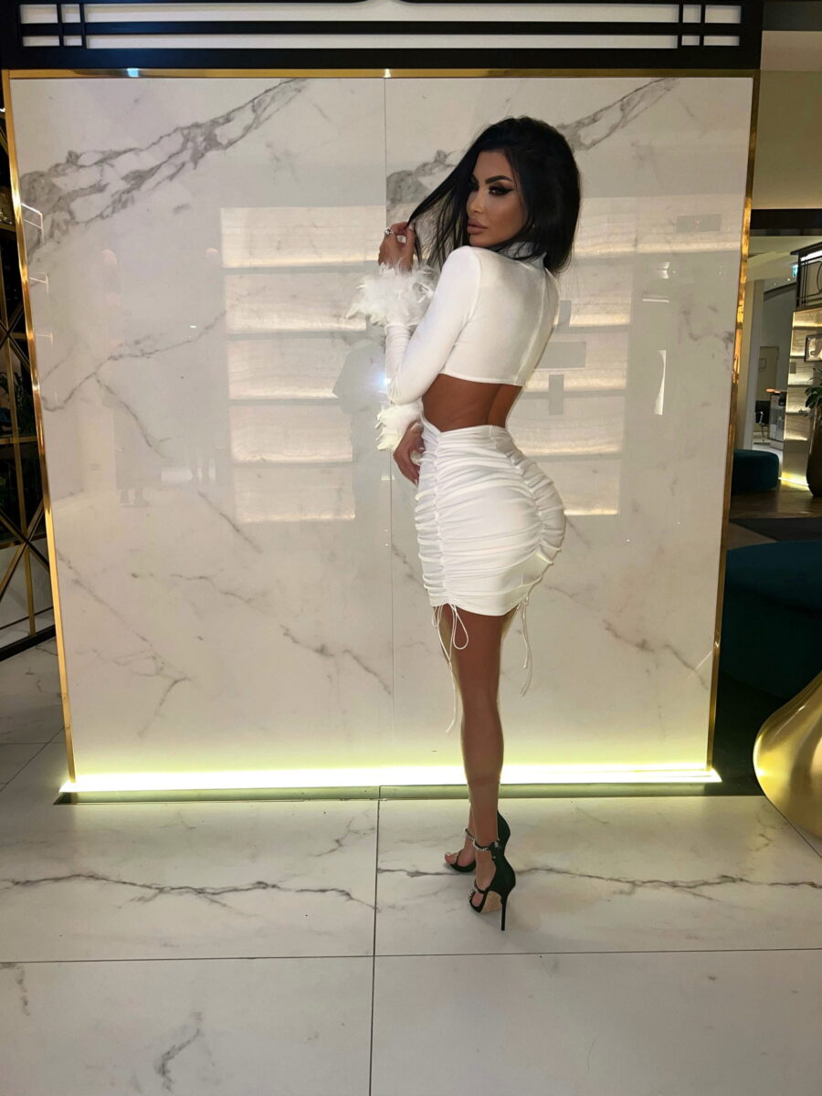 Rochie Snow alba (catifea) millionette - imagine 5