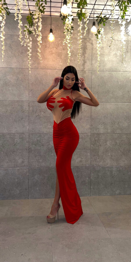 Hands dress red