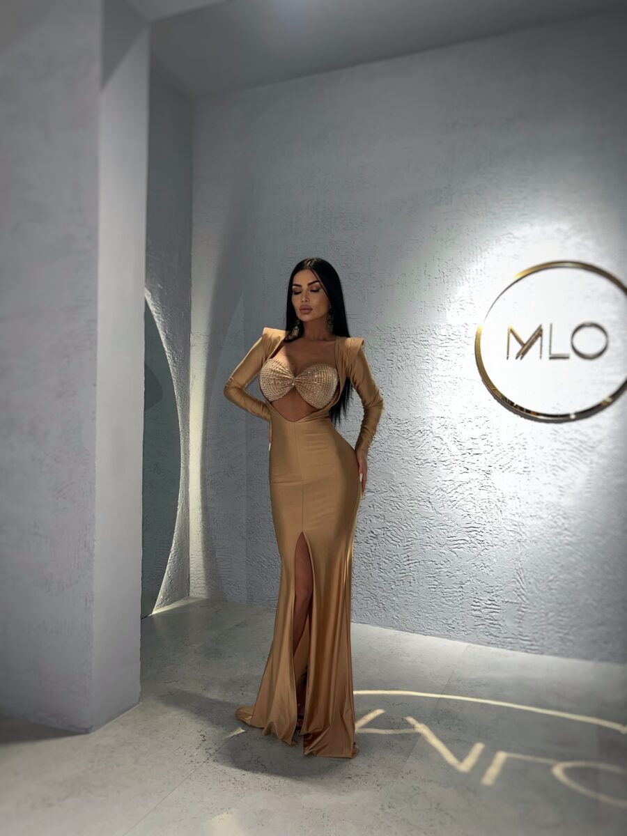 Rochie Champagne doua piese millionette - imagine 2