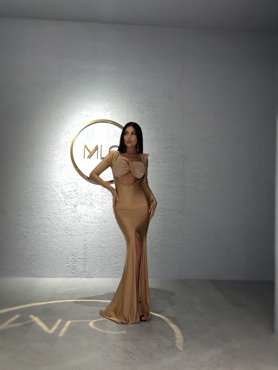 Rochie Champagne doua piese millionette