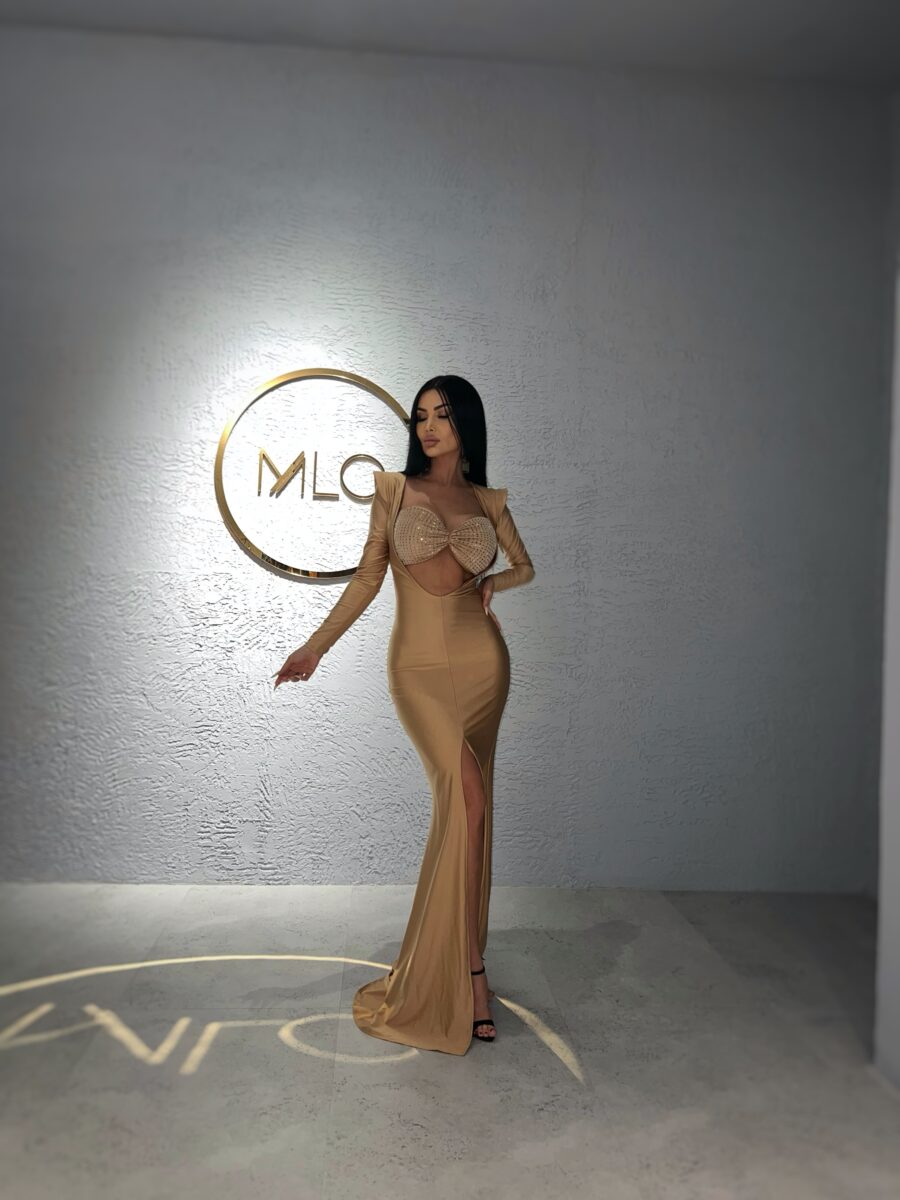 Rochie Champagne doua piese millionette - imagine 6