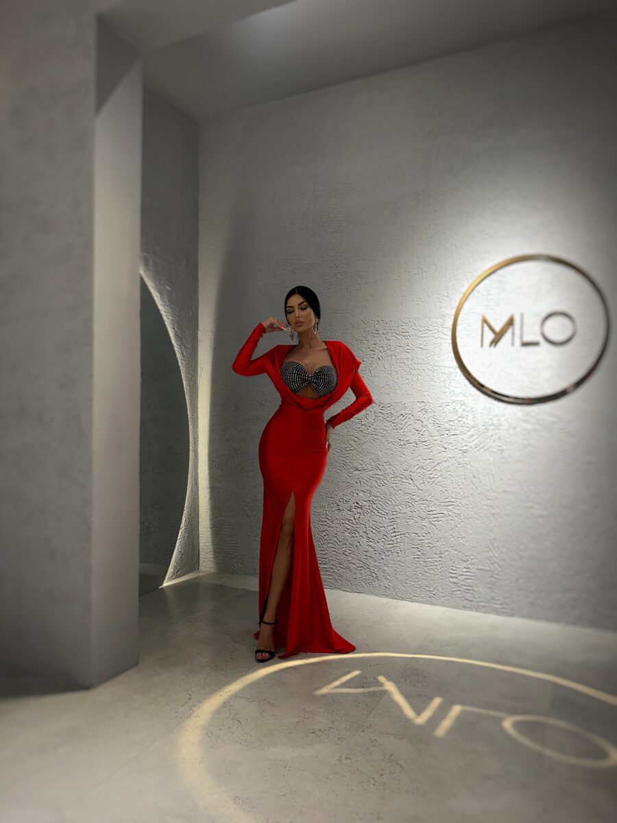 Rochie Zenith rosie cu bustiera millionette - Image 5